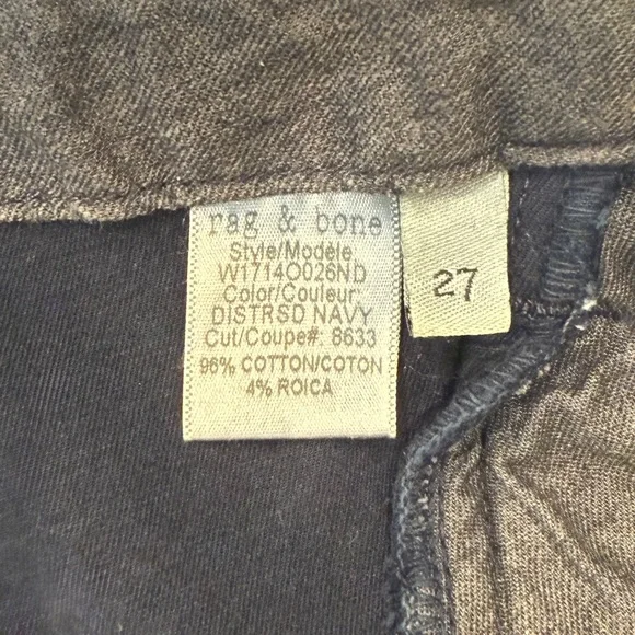 Size 27 Rag & Bone Bowery Skinny Cargo Pants Distressed Navy Nordstrom Exclusive - Picture 6 of 8